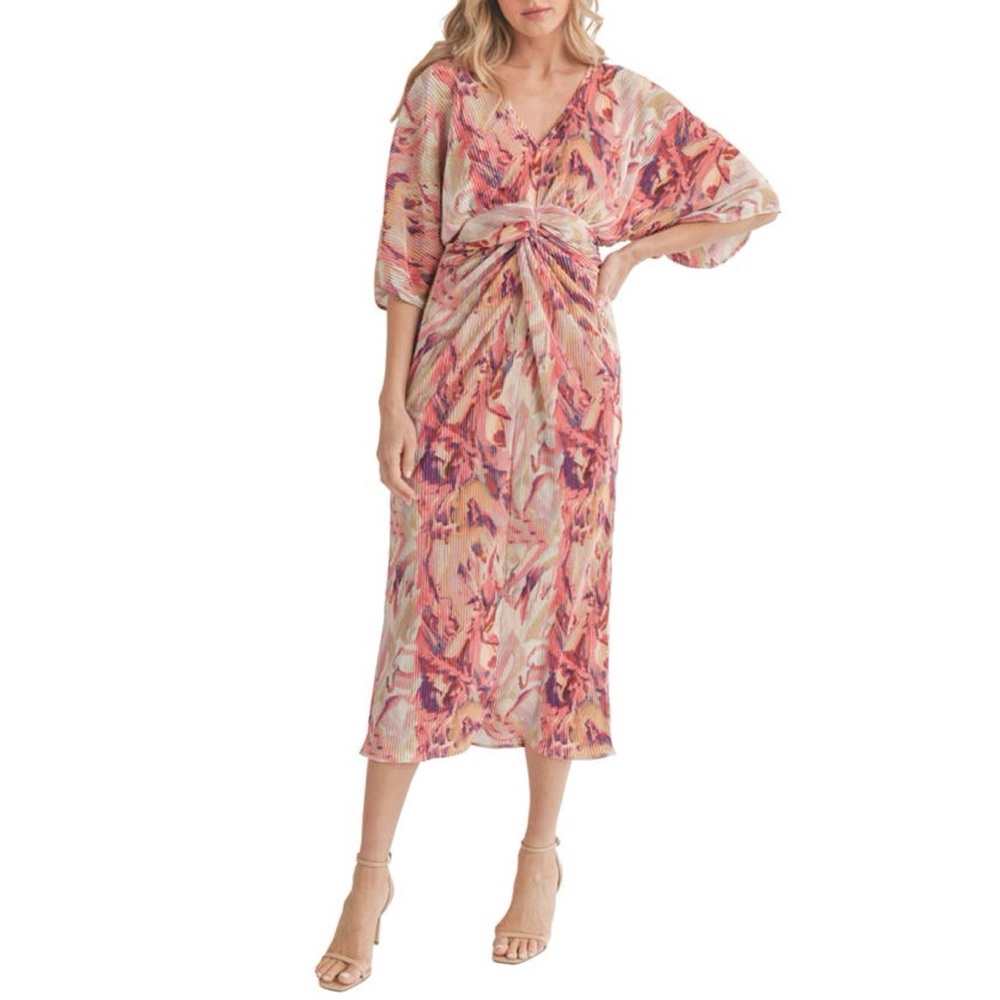 Mila Mae Twist Front Midi Dress